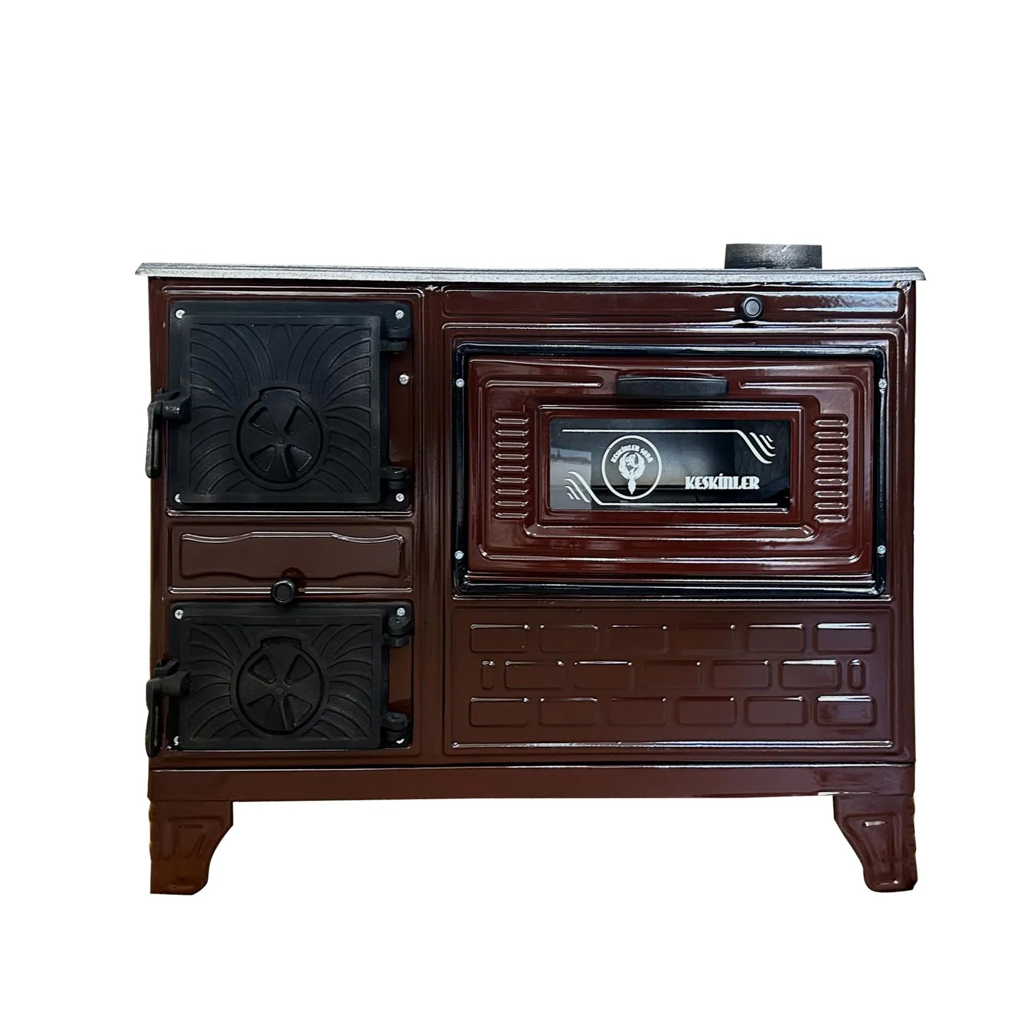 Cast Iron Stove with Oven Cast Iron Fireplace Brown - Casting Fire