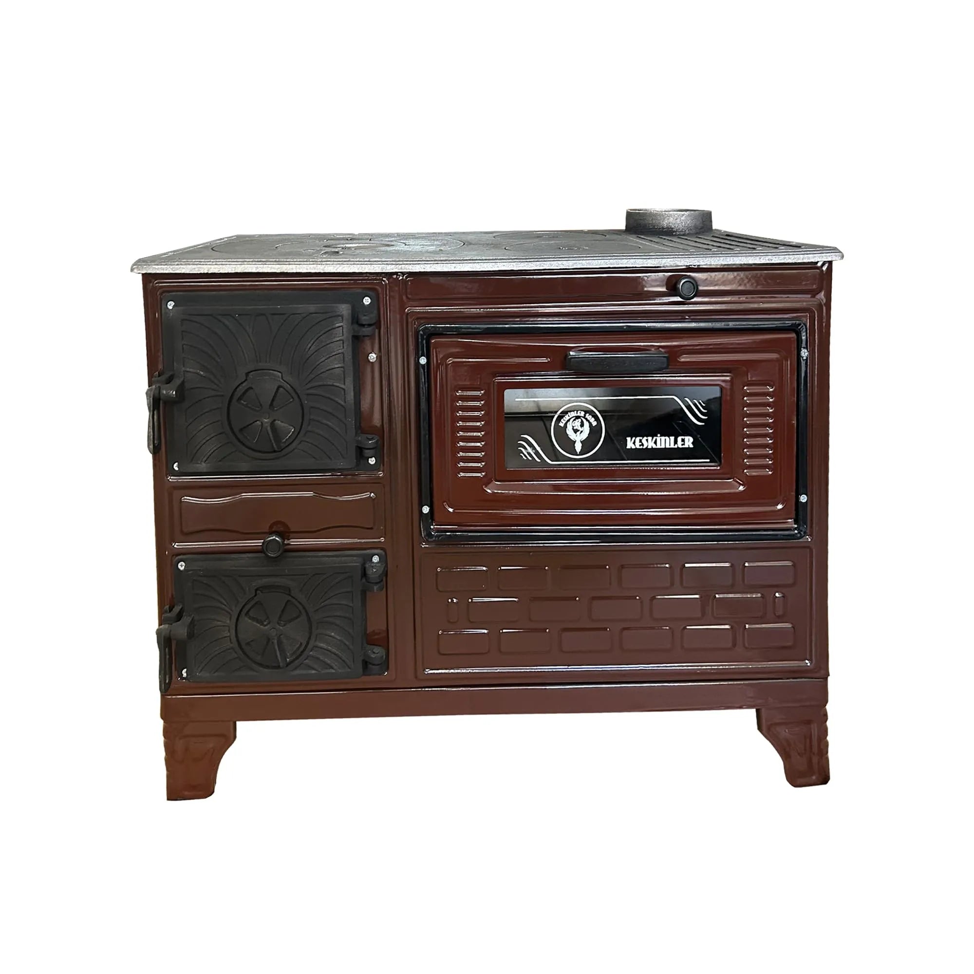 Cast Iron Stove with Oven Cast Iron Fireplace Brown - Casting Fire