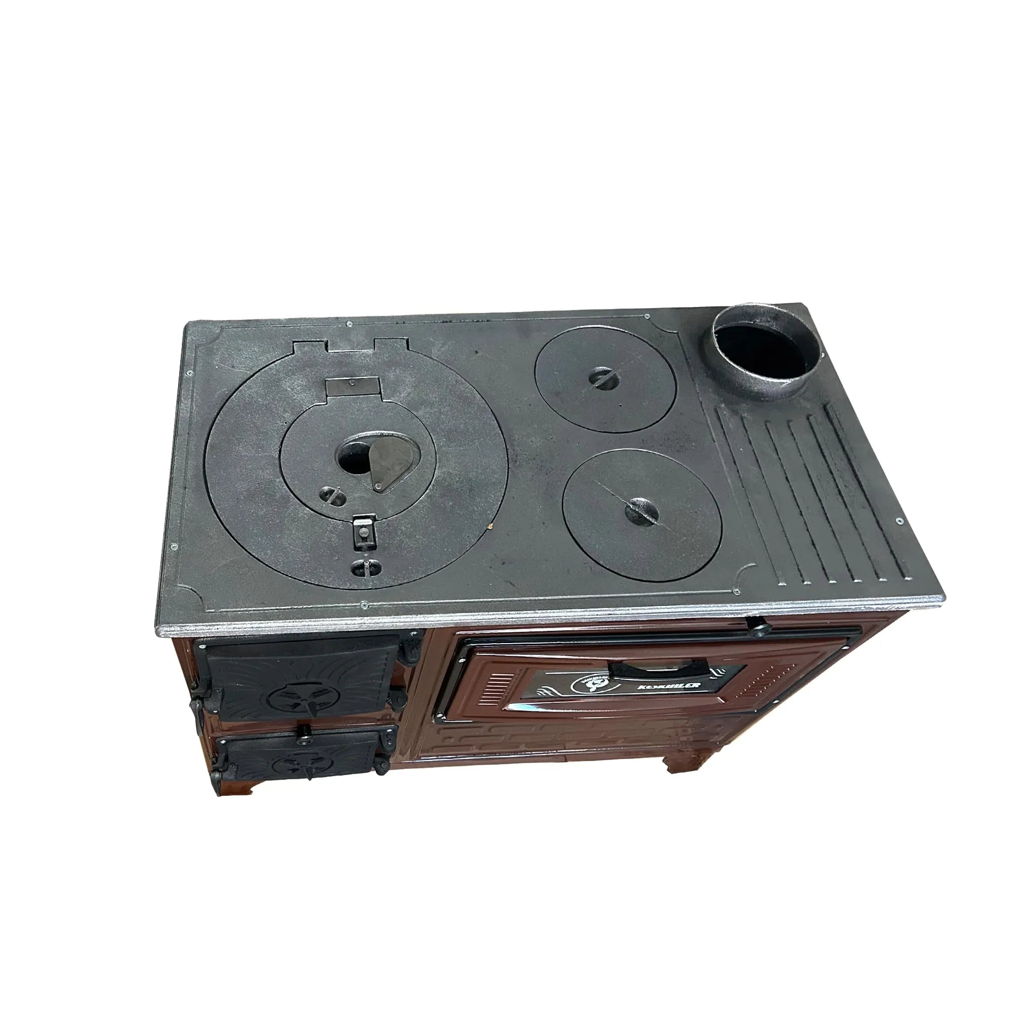 Cast Iron Stove with Oven Cast Iron Fireplace Brown - Casting Fire