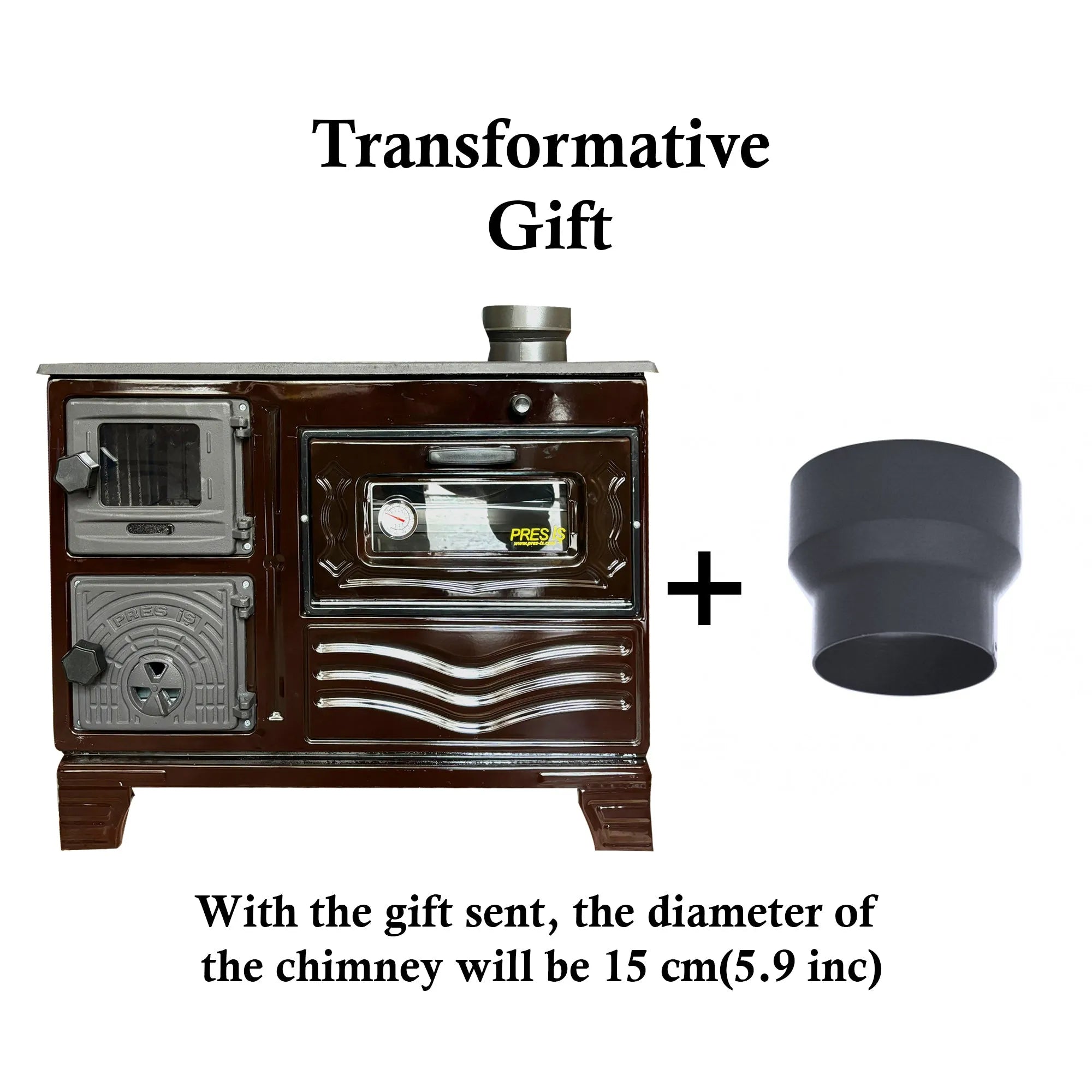 Cast Iron Wood Cook Stove with Oven Brown - CastingFire