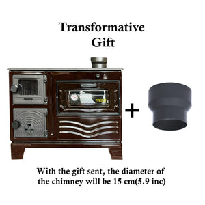 Cast Iron Wood Cook Stove with Oven Brown - CastingFire