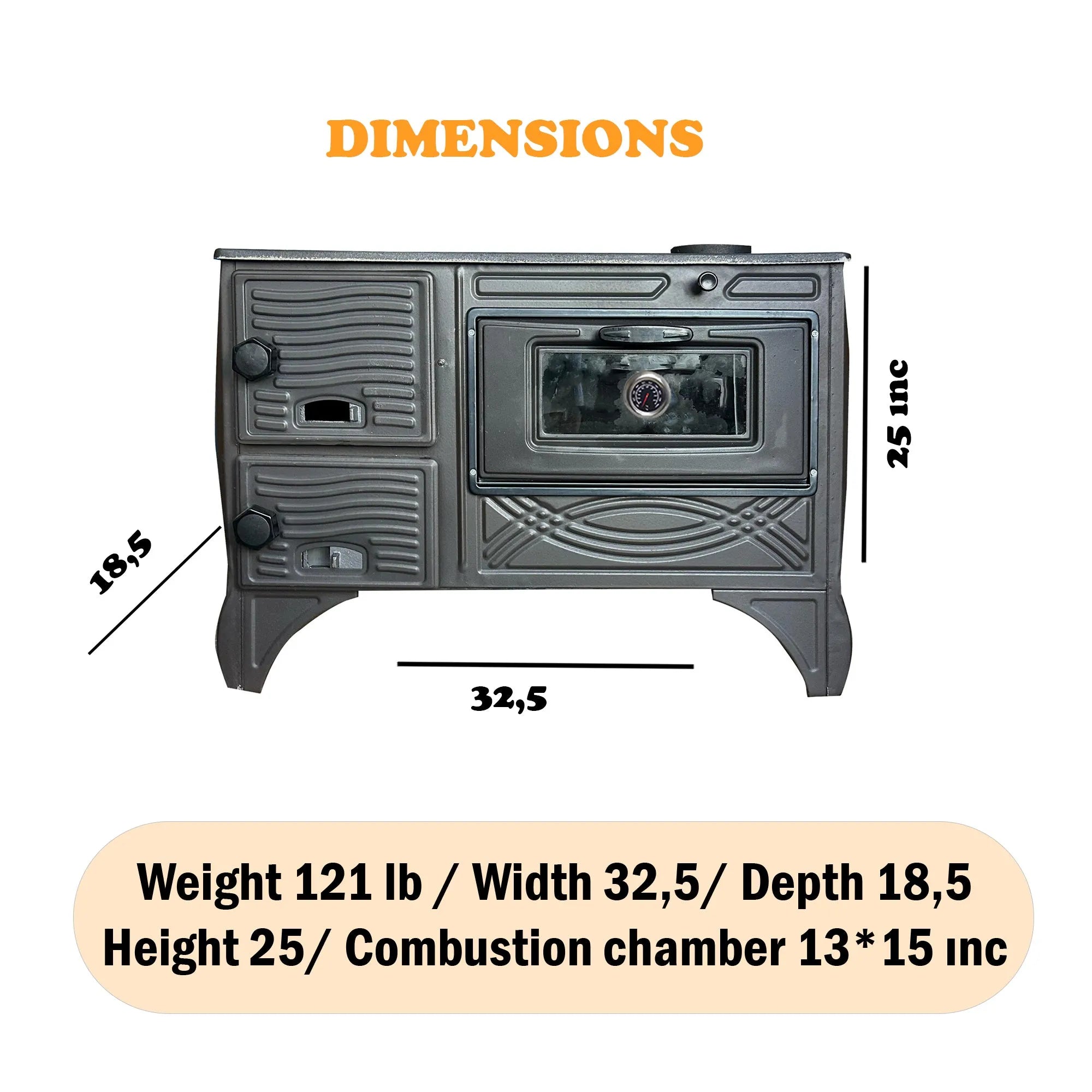 Cast Iron Wood Stove Black Wood Camping Stove - CastingFire