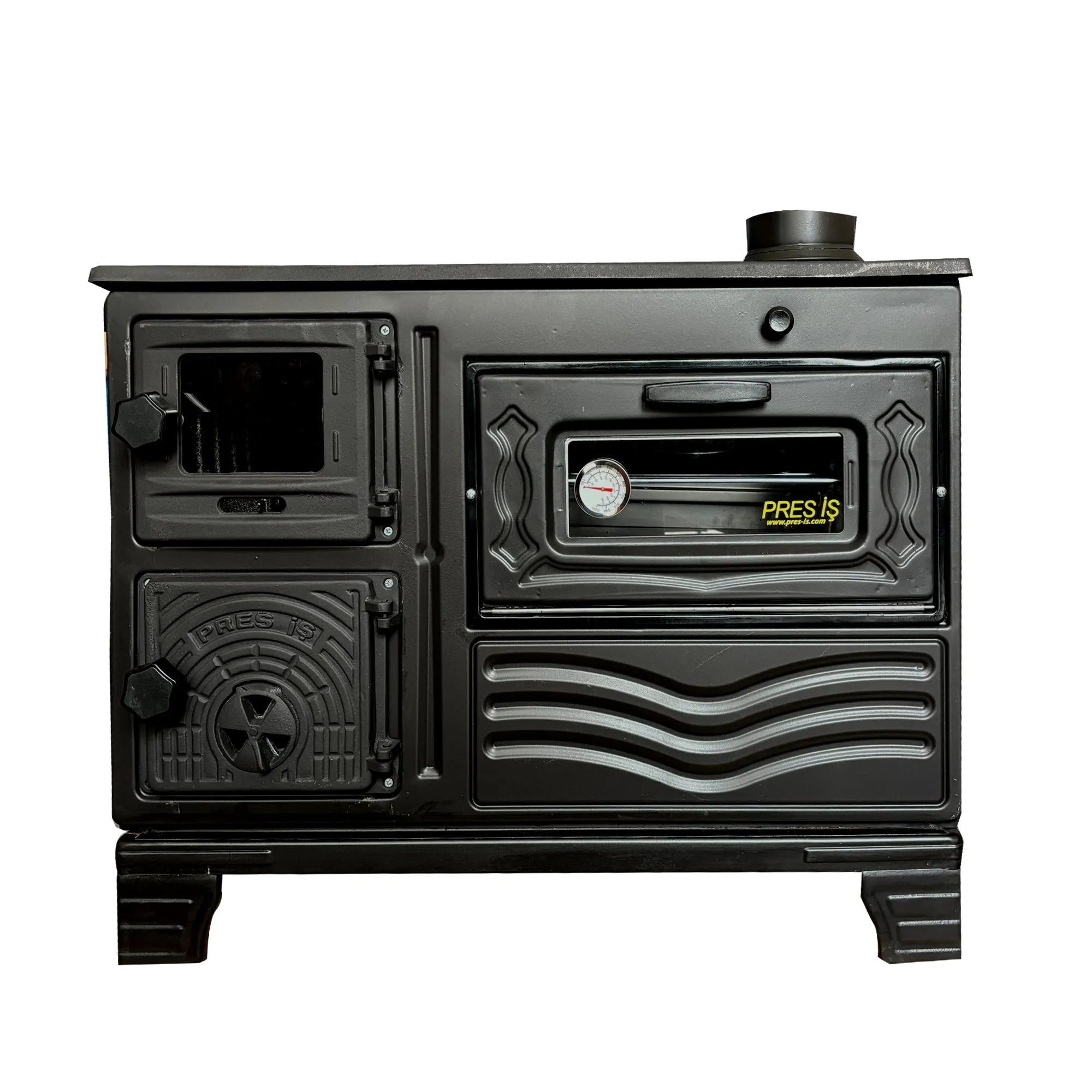 Cast Iron Wood Stove with Oven Black - CastingFire
