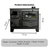 Cast Iron Wood Stove with Oven Black - CastingFire