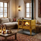 Cast Iron Vintage Stove Yellow
