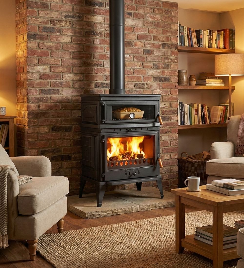 Retro Cast Iron Stove with Vertical Oven