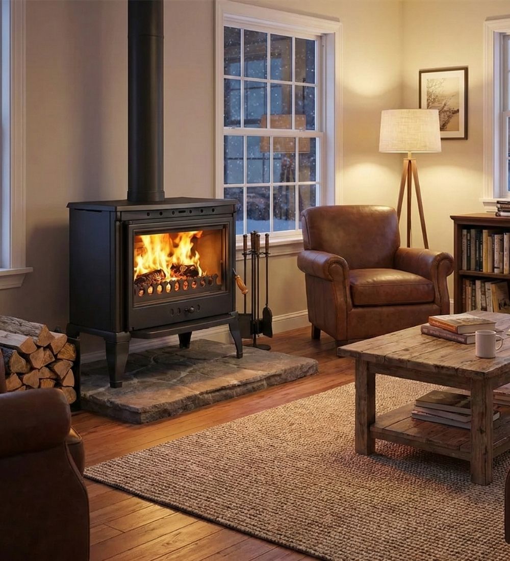 Black Cast Iron Stove, Burning Fireplace Wood Stove Cooker Stove Farmhouse Stove With Oven Fire Pit Gift