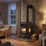 Black Burning Fireplace Wood Stove