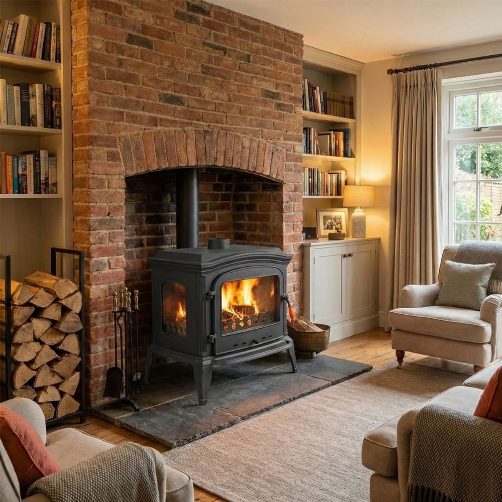 Black Cast Iron Farmhouse Stove