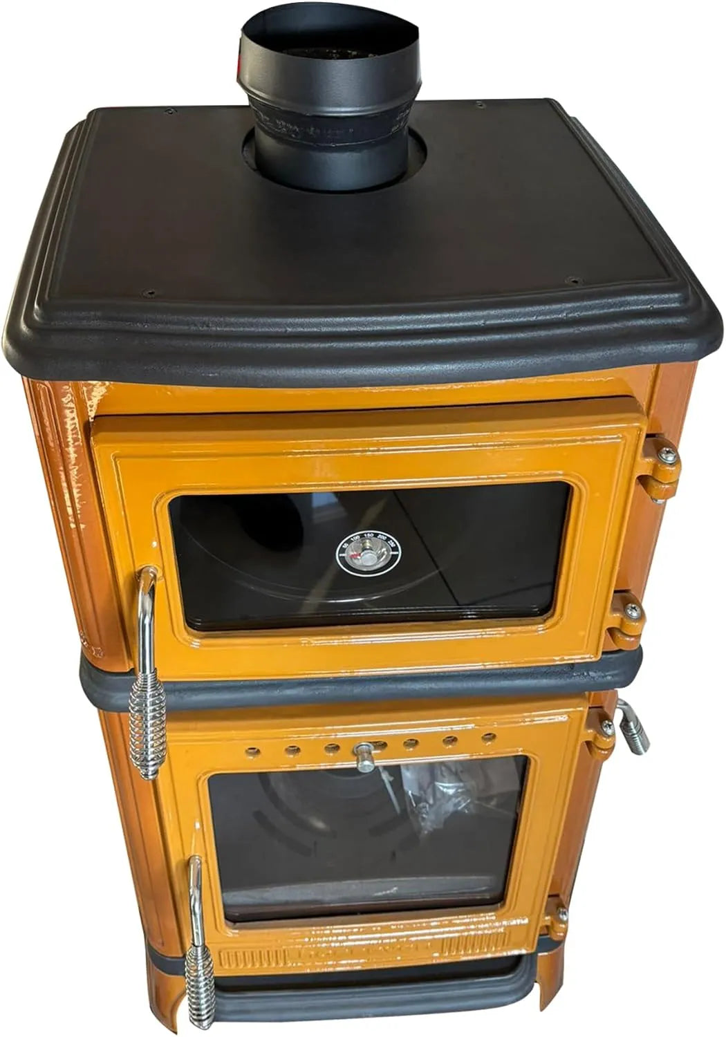 Colorful Cast Iron Wood Stove Pipe Set 3 Straight Pipes + 1 Elbow Pipe - TheCastingFire