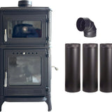 Colorful Cast Iron Wood Stove Pipe Set 3 Straight Pipes + 1 Elbow Pipe - TheCastingFire