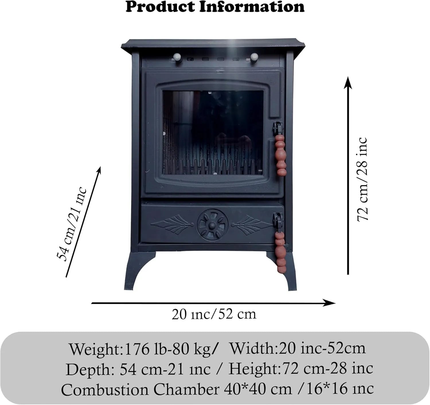 Colorful Cast Iron Wood Stove Pipe Set 3 Straight Pipes + 1 Elbow Pipe - TheCastingFire