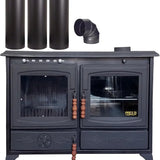 Colorful Cast Iron Wood Stove Pipe Set 3 Straight Pipes + 1 Elbow Pipe - TheCastingFire
