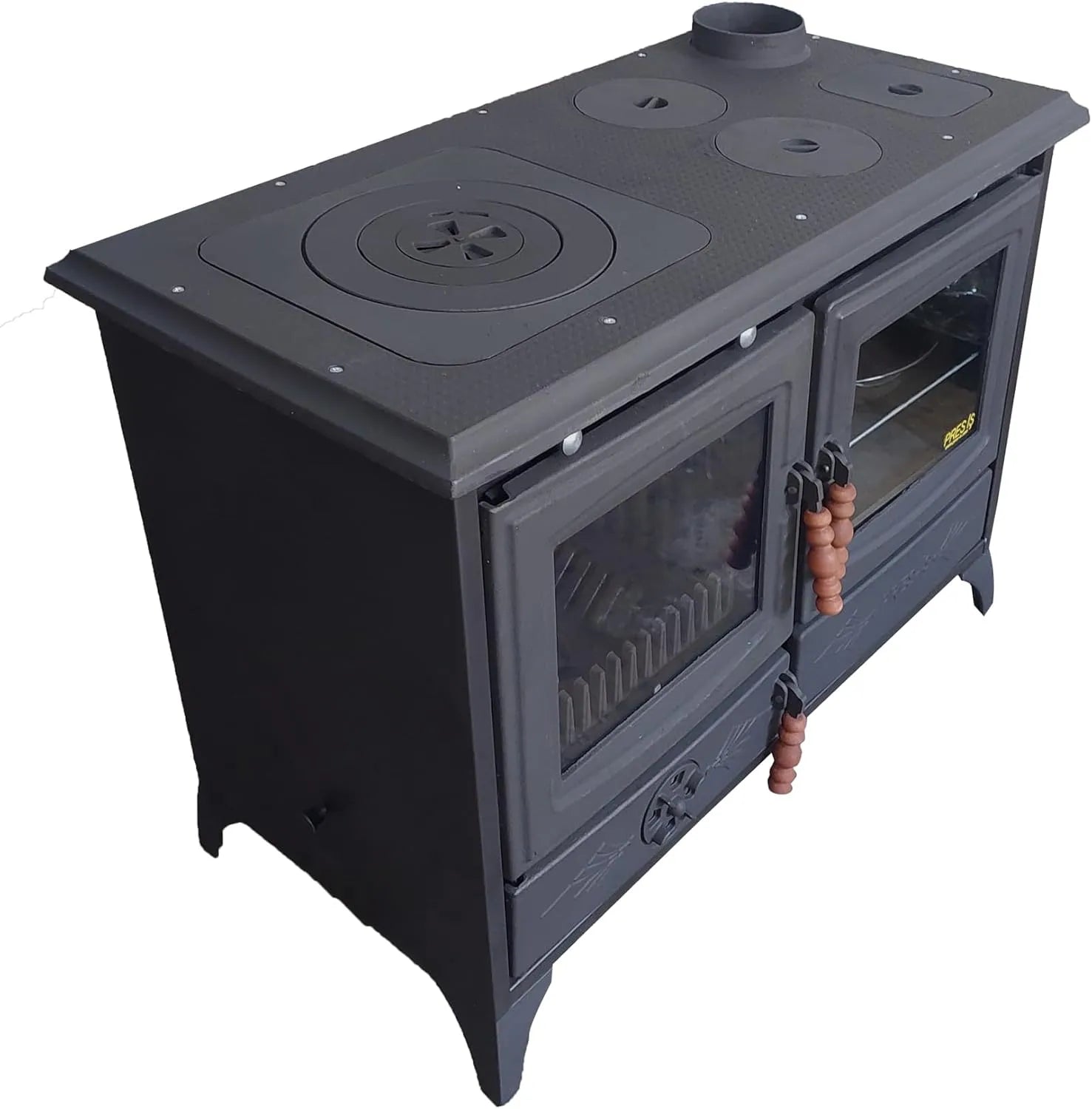 Colorful Cast Iron Wood Stove Pipe Set 3 Straight Pipes + 1 Elbow Pipe - TheCastingFire