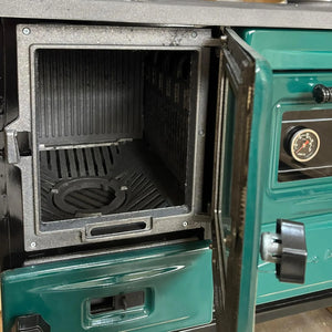 Green Cast Iron Wood Stove Pipe Set - 3 Straight Pipes + 1 Elbow Pipe - TheCastingFire