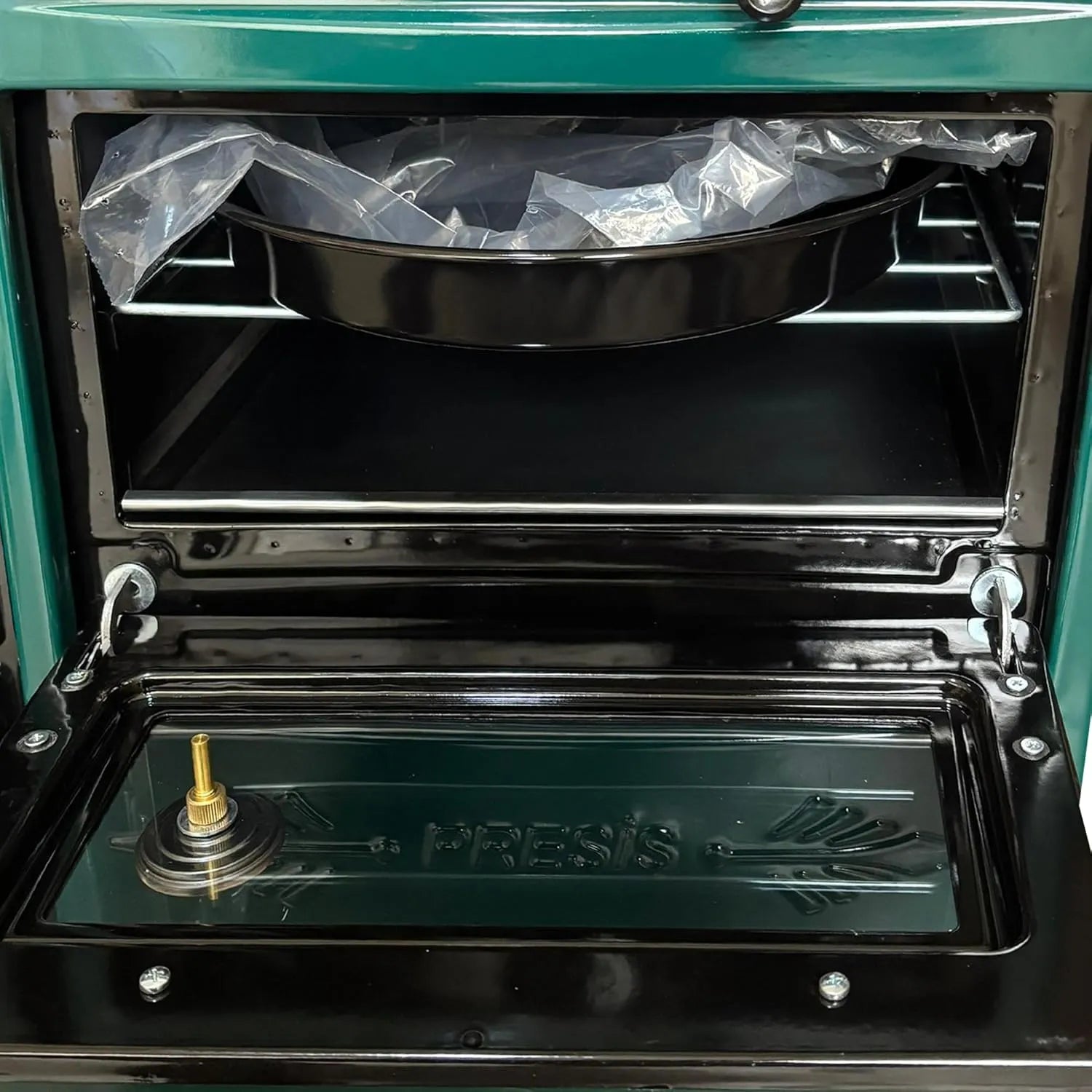 Green Cast Iron Wood Stove Pipe Set - 3 Straight Pipes + 1 Elbow Pipe - TheCastingFire