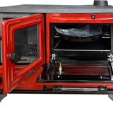 Colorful Red Cast Iron Wood Stove Pipe Set - 3 Straight Pipes + 1 Elbow Pipe - TheCastingFire