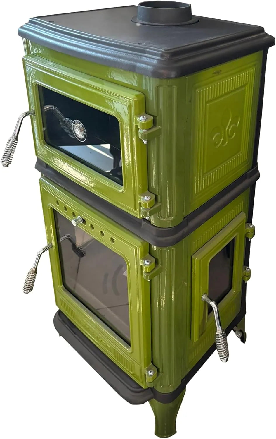 Colorful Cast Iron Wood Stove Pipe Set 3 Straight Pipes + 1 Elbow Pipe - TheCastingFire