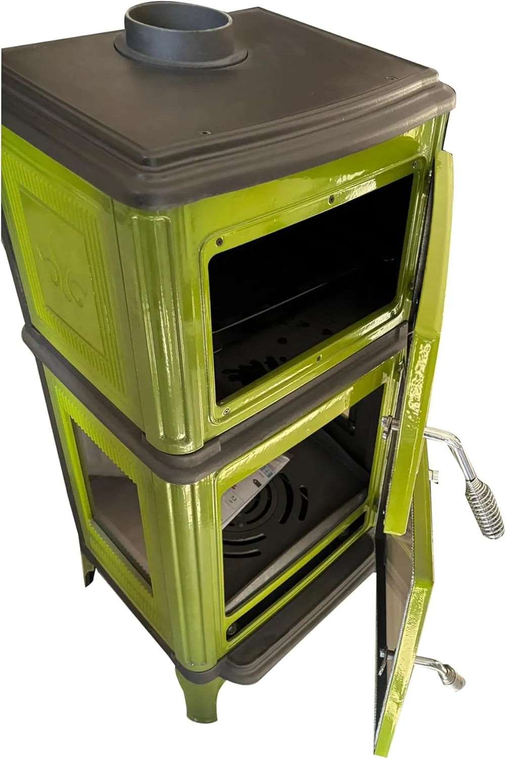 Colorful Cast Iron Wood Stove Pipe Set 3 Straight Pipes + 1 Elbow Pipe - TheCastingFire