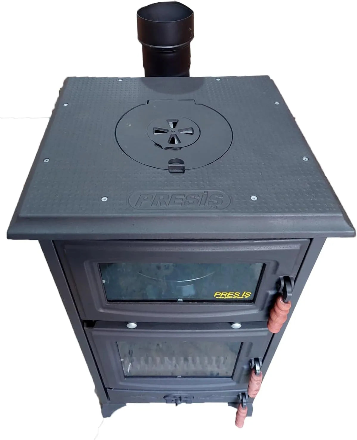 Colorful Cast Iron Wood Stove Pipe Set 3 Straight Pipes + 1 Elbow Pipe - TheCastingFire