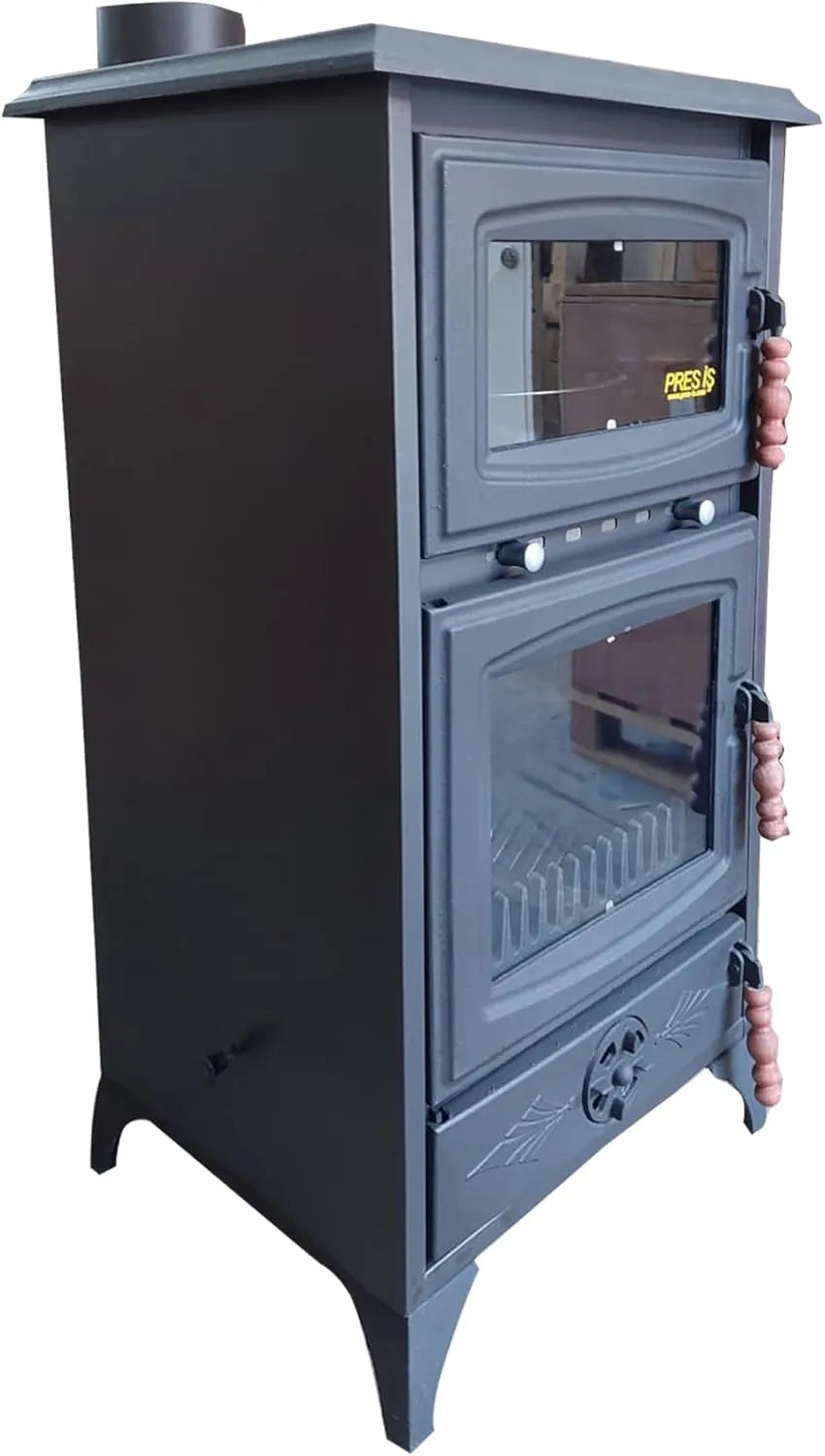 Colorful Cast Iron Wood Stove Pipe Set 3 Straight Pipes + 1 Elbow Pipe - TheCastingFire