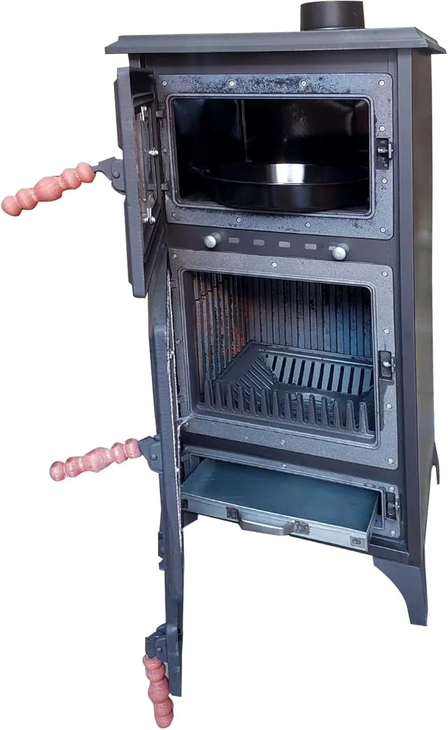 Colorful Cast Iron Wood Stove Pipe Set 3 Straight Pipes + 1 Elbow Pipe - TheCastingFire