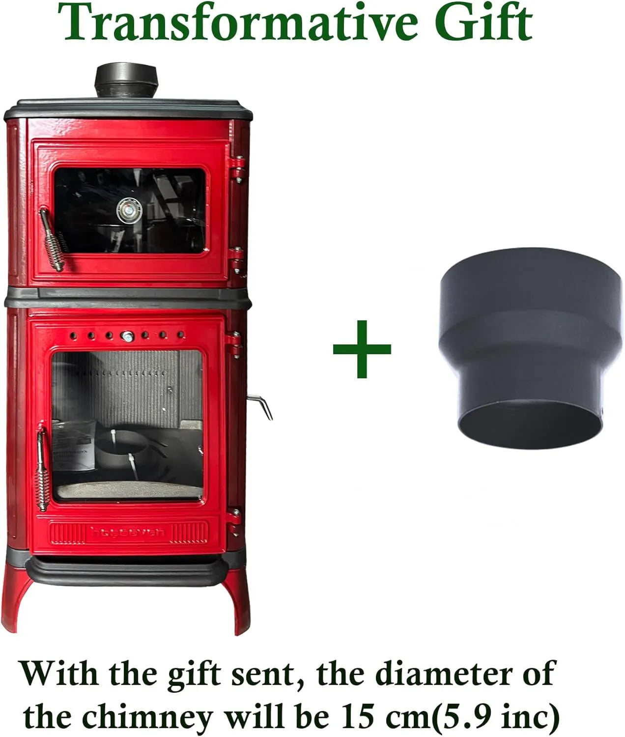 Colorful Cast Iron Wood Stove Pipe Set 3 Straight Pipes + 1 Elbow Pipe - TheCastingFire