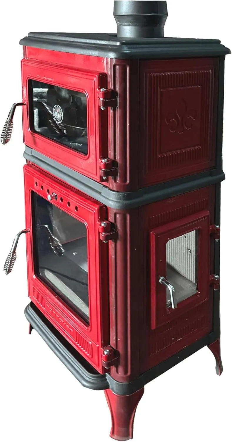 Colorful Cast Iron Wood Stove Pipe Set 3 Straight Pipes + 1 Elbow Pipe - TheCastingFire