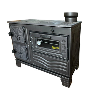Durable Cast Baking Oven Cooker Oven by Burning Wood Black - CastingFire