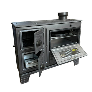 Durable Cast Baking Oven Cooker Oven by Burning Wood Black - CastingFire