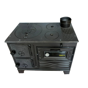 Durable Cast Baking Oven Cooker Oven by Burning Wood Black - CastingFire