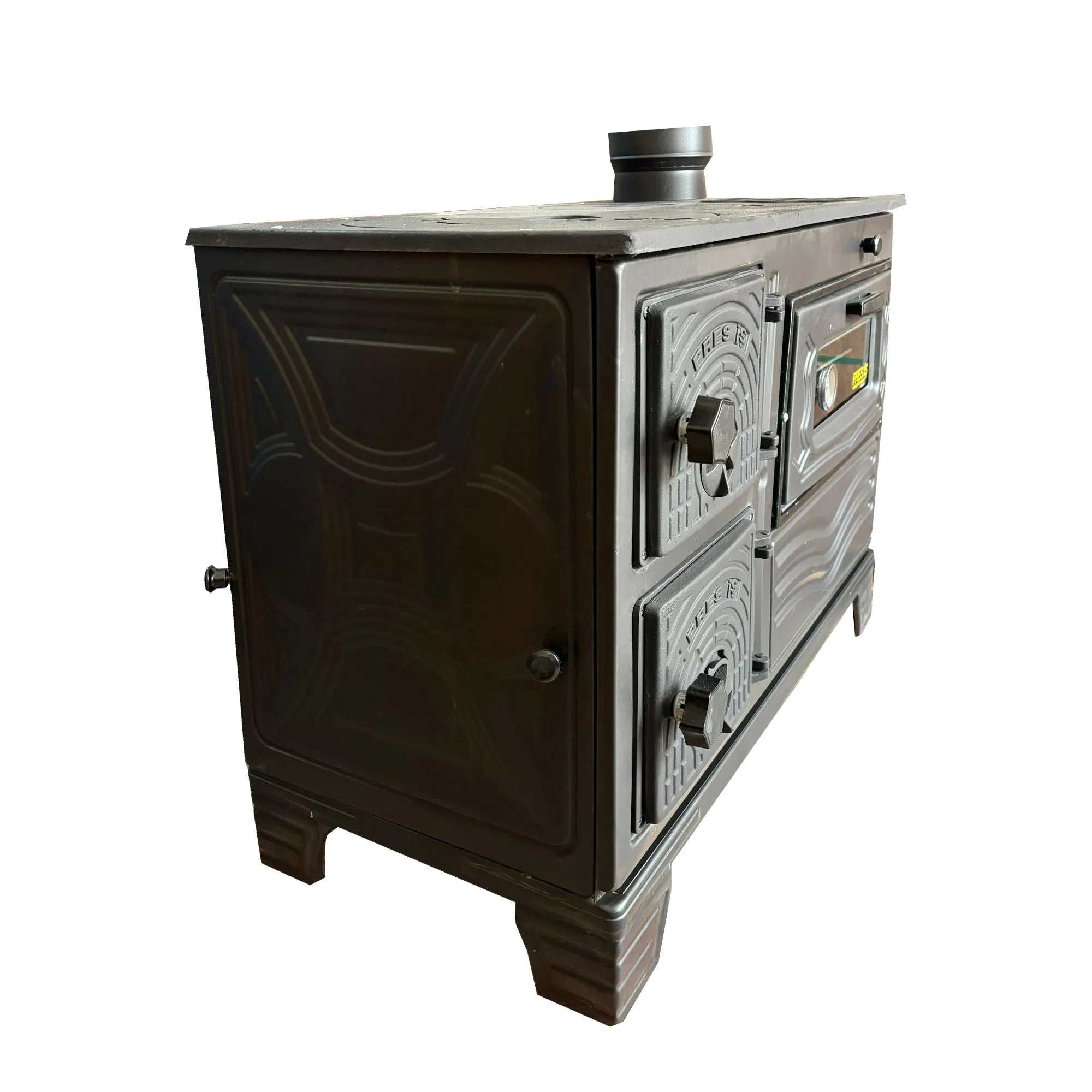 Durable Cast Baking Oven Cooker Oven by Burning Wood Black - CastingFire