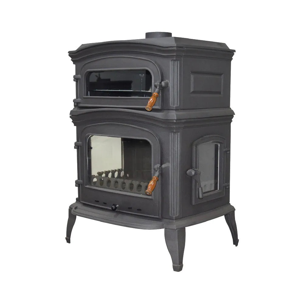 Glass Cast Iron Stove with Side Cover - CastingFire