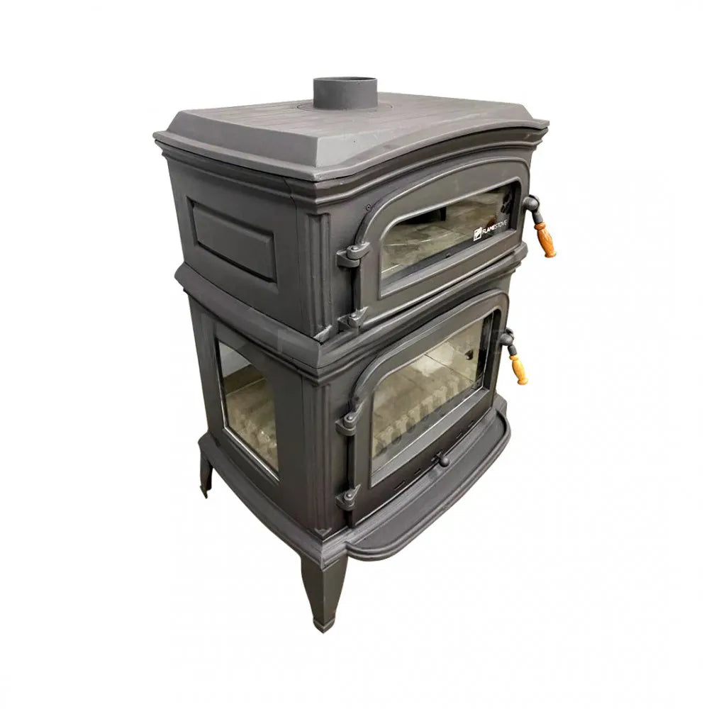 Glass Cast Iron Stove with Side Cover - CastingFire