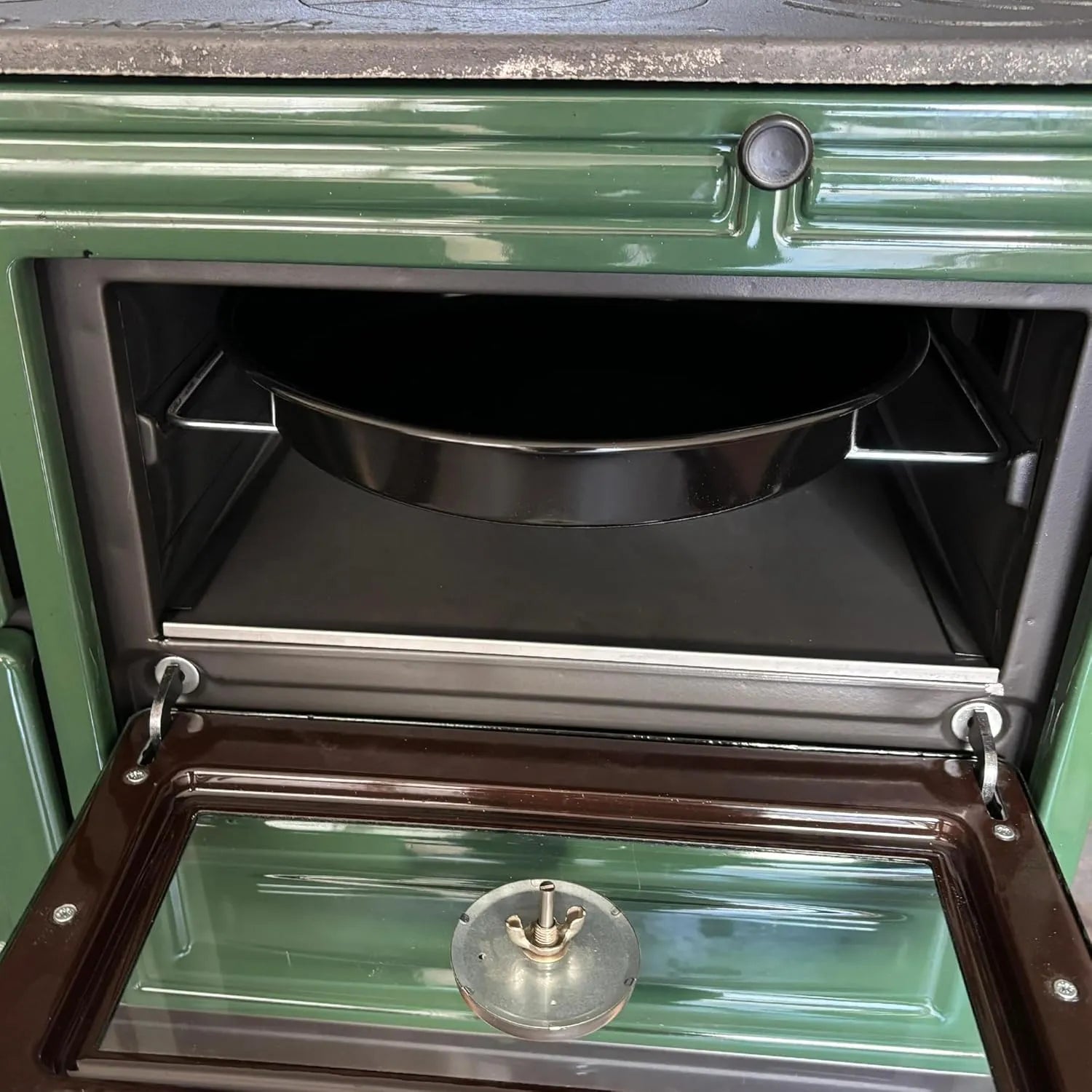 Green Cast Iron Wood Stove Pipe Set - 3 Straight Pipes + 1 Elbow Pipe - TheCastingFire