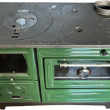 Green Cast Iron Wood Stove Pipe Set - 3 Straight Pipes + 1 Elbow Pipe - TheCastingFire
