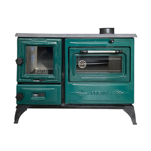 Green Cast Iron Wood Stove - TheCastingFire