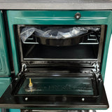 Green Cast Iron Wood Stove - TheCastingFire