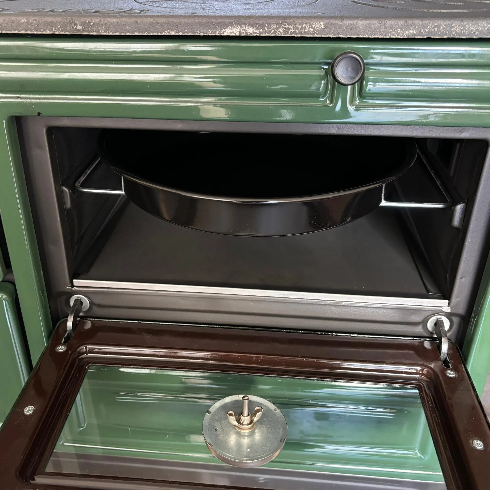 Green Cast Iron Wood Stove - CastingFire