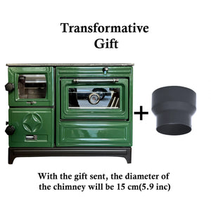 Green Cast Iron Wood Stove - CastingFire