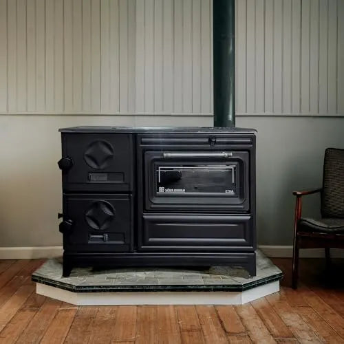 Grey Cast Iron Stove with Oven - Casting Fire