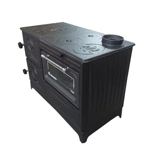 Grey Cast Iron Stove with Oven - Casting Fire