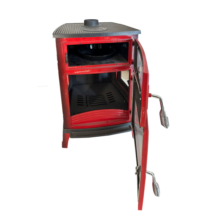 Red Cast Iron Stove