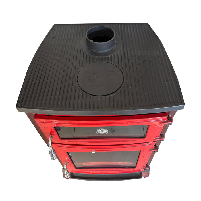 Red Cast Iron Stove