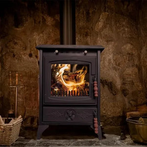 Matte Black Small Cast Iron Stove - Casting Fire