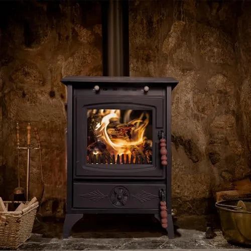 Matte Black Small Cast Iron Stove - Casting Fire