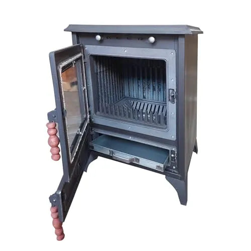 Matte Black Small Cast Iron Stove - Casting Fire