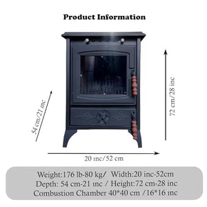 Matte Black Small Cast Iron Stove - Casting Fire