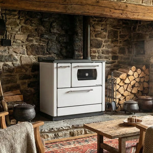 Maxi Wood Cook Stove White - Nominal Heat Power: 7.9 kw - TheCastingFire
