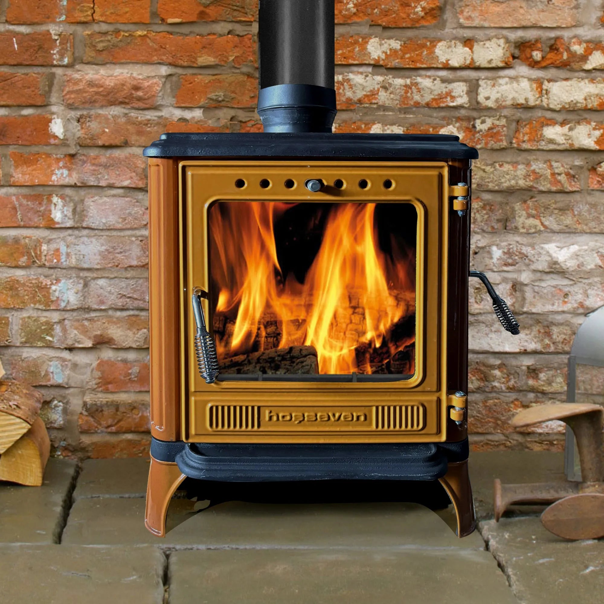 Mini Iron Cast Stove Yellow - TheCastingFire